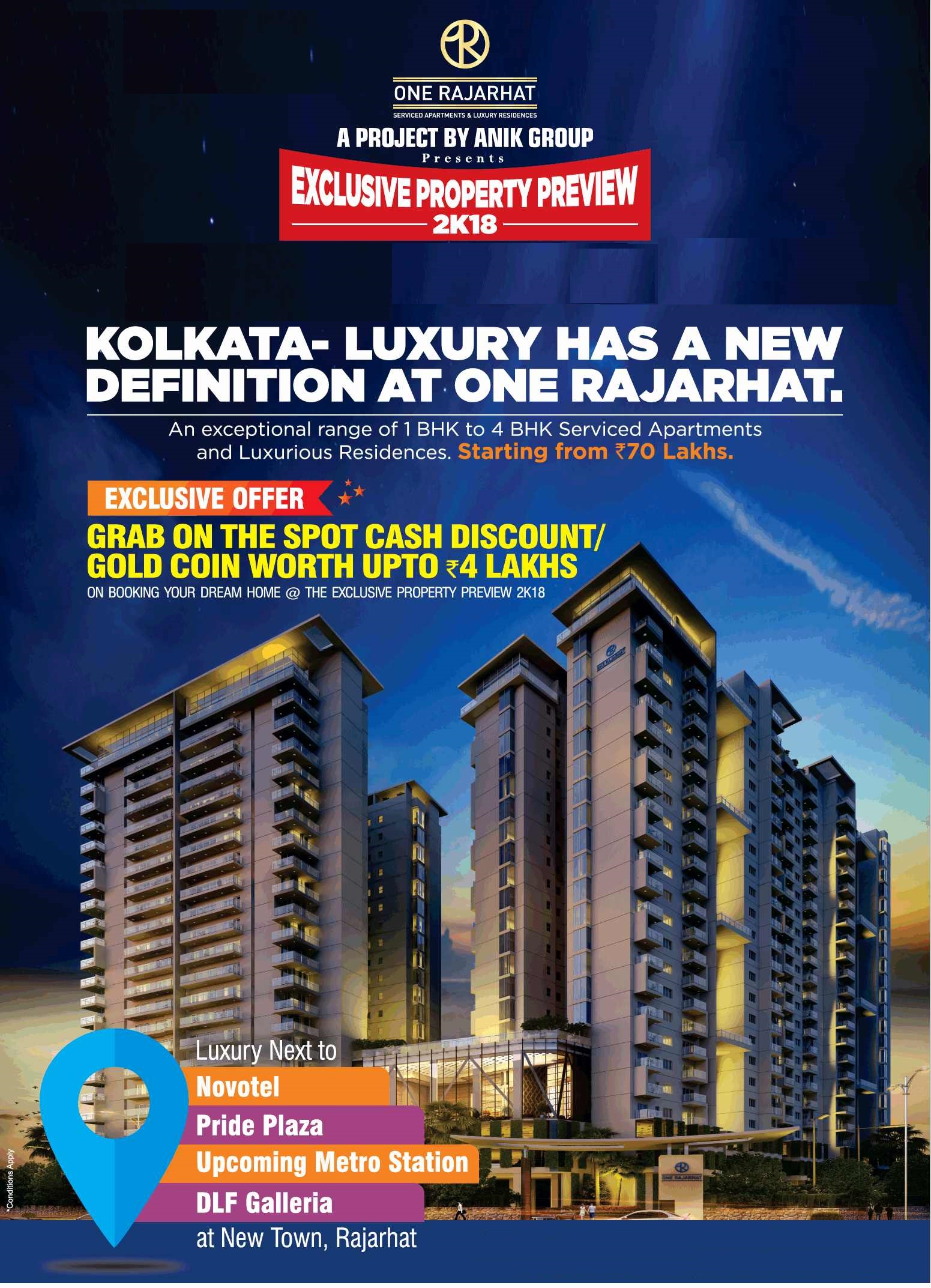 Grab on the spot cash discount/gold coin worth upto 4 lakhs at Ruchi One Rajarhat in Kolkata Update
